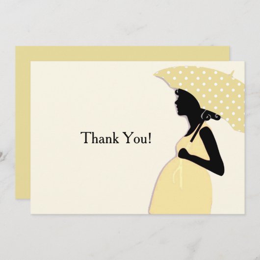 黄色い水玉模様の傘はNotecard感謝していしています ノートカード (正面/裏面)