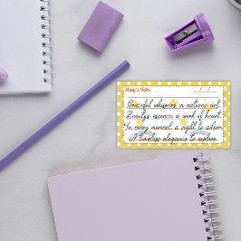 黄色い水玉模様、かわいい星と虹10" x 6" ポストイット