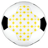 黄色い水玉模様、水玉パターン、ドット、ドット柄 サッカーボール (回転)