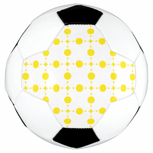 黄色い水玉模様、水玉パターン、ドット、ドット柄 サッカーボール (正面)