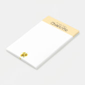 黄色い水色のひまわり名後備付き ポストイット (アングル)