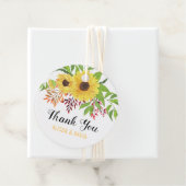 黄色い水色のひまわり結婚の花をありがとう フェイバータグ (インサイチュ)