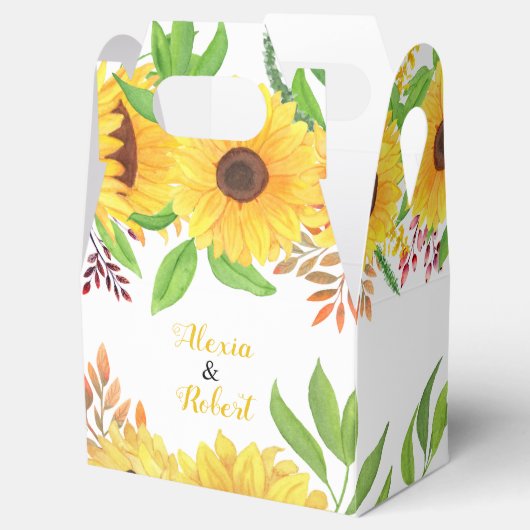 黄色い水色のひまわり離れと結婚 フェイバーボックス (オープン)