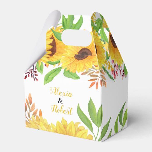黄色い水色のひまわり離れと結婚 フェイバーボックス (正面サイド)