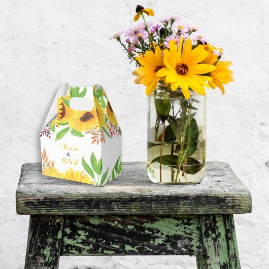 黄色い水色のひまわり離れと結婚 フェイバーボックス