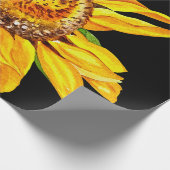 黄色い水色のひまわり ラッピングペーパー (角)