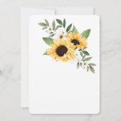 黄色い水色のひまわり&ワイルドフラワー結婚ズ 招待状 (裏面)