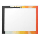 黄色い水色の夕日縁ど ノートパッド (正面)