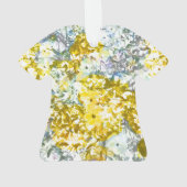 黄色い水色の花模様デザイン オーナメント (裏面)