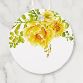 黄色い水色の花結婚の感謝 フェイバータグ (裏面)