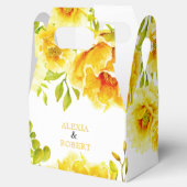 黄色い水色の花葉と結婚 フェイバーボックス (オープン)