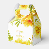 黄色い水色の花葉と結婚 フェイバーボックス (正面サイド)