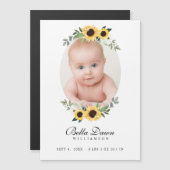 黄色い水色ひまわり花リースベビー写真 (正面/裏面)