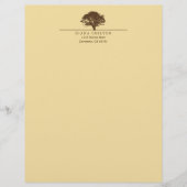 黄色い永遠のオークの木のエレガントでカスタムな秋 レターヘッド (正面)