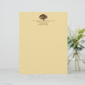 黄色い永遠のオークの木のエレガントでカスタムな秋 レターヘッド (スタンド正面)