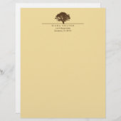 黄色い永遠のオークの木のエレガントでカスタムな秋 レターヘッド (正面/裏面)