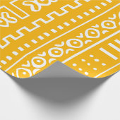 黄色い泥の布パターン ラッピングペーパー (角)