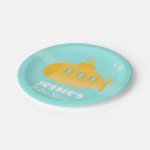 黄色い海底水中ベビーシャワーの供給 ペーパープレート (アングル)