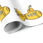 黄色い漫画の潜水艦 ラッピングペーパー (ロールコーナー)