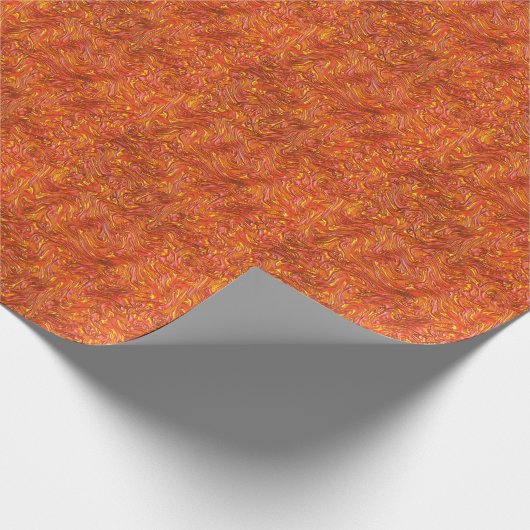 黄色い澄ん色合いの鮮やかな赤いテクスチャ ラッピングペーパー (角)