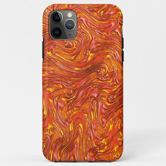 黄色い澄ん色合いの鮮やかな赤いテクスチャ Case-Mate iPhoneケース (裏面)