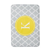 黄色い灰色のカスタムなモノグラムのクローバーパターン バスマット (正面縦)