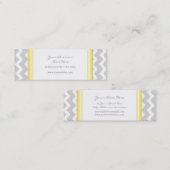 黄色い灰色のシェブロンのレトロの名刺 スキニー名刺 (正面/裏面)