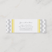 黄色い灰色のシェブロンのレトロの名刺 スキニー名刺 (裏面)