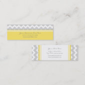 黄色い灰色のシェブロンのレトロの名刺 スキニー名刺 (正面/裏面)