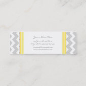 黄色い灰色のシェブロンのレトロの名刺 スキニー名刺 (裏面)