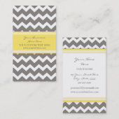 黄色い灰色のシェブロンのレトロの名刺 名刺 (正面/裏面)