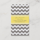 黄色い灰色のシェブロンのレトロの名刺 名刺 (正面)