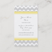 黄色い灰色のシェブロンのレトロの名刺 名刺 (裏面)