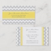 黄色い灰色のシェブロンのレトロの名刺 名刺 (正面/裏面)