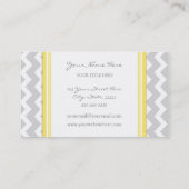 黄色い灰色のシェブロンのレトロの名刺 名刺 (裏面)