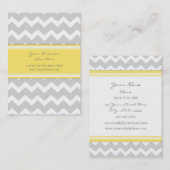 黄色い灰色のシェブロンのレトロの名刺 名刺 (正面/裏面)