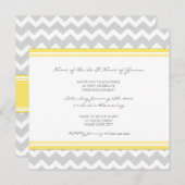 黄色い灰色のシェブロンの婚約パーティの招待状 招待状 (正面/裏面)
