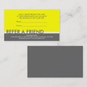 黄色い灰色のシンプルは友人のカスタム・カードを参照します 紹介カード (正面/裏面)