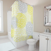 黄色い灰色のダリア·ブラッツ シャワーカーテン (インサイチュ)
