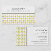 黄色い灰色のドット・パターンのお母さんのテレホンカード コーリングカード (正面/裏面)