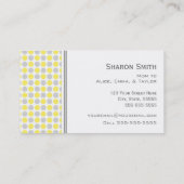 黄色い灰色のドット・パターンのお母さんのテレホンカード コーリングカード (裏面)