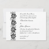 黄色い灰色のフローラ結婚式招待状 招待状 (裏面)