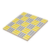 黄色い灰色の幾何学的なブラシストロークのパターン タイル (側面)