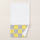 黄色い灰色の幾何学的なブラシストロークのパターン バスタオルセット (ハンドタオル)