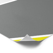 黄色い灰色の幾何学的パターン ポスター (角)