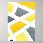 黄色い灰色の幾何学的 ポスター (正面)