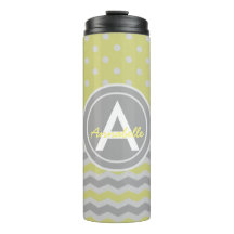 黄色い灰色の水玉模様シェブロン