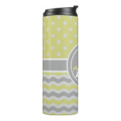 黄色い灰色の水玉模様シェブロン タンブラー (回転左)