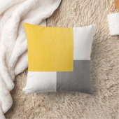 黄色い灰色の白いジオメトリブロック クッション (ブランケット)