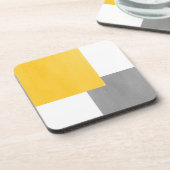 黄色い灰色の白いジオメトリブロック コースター (左側)